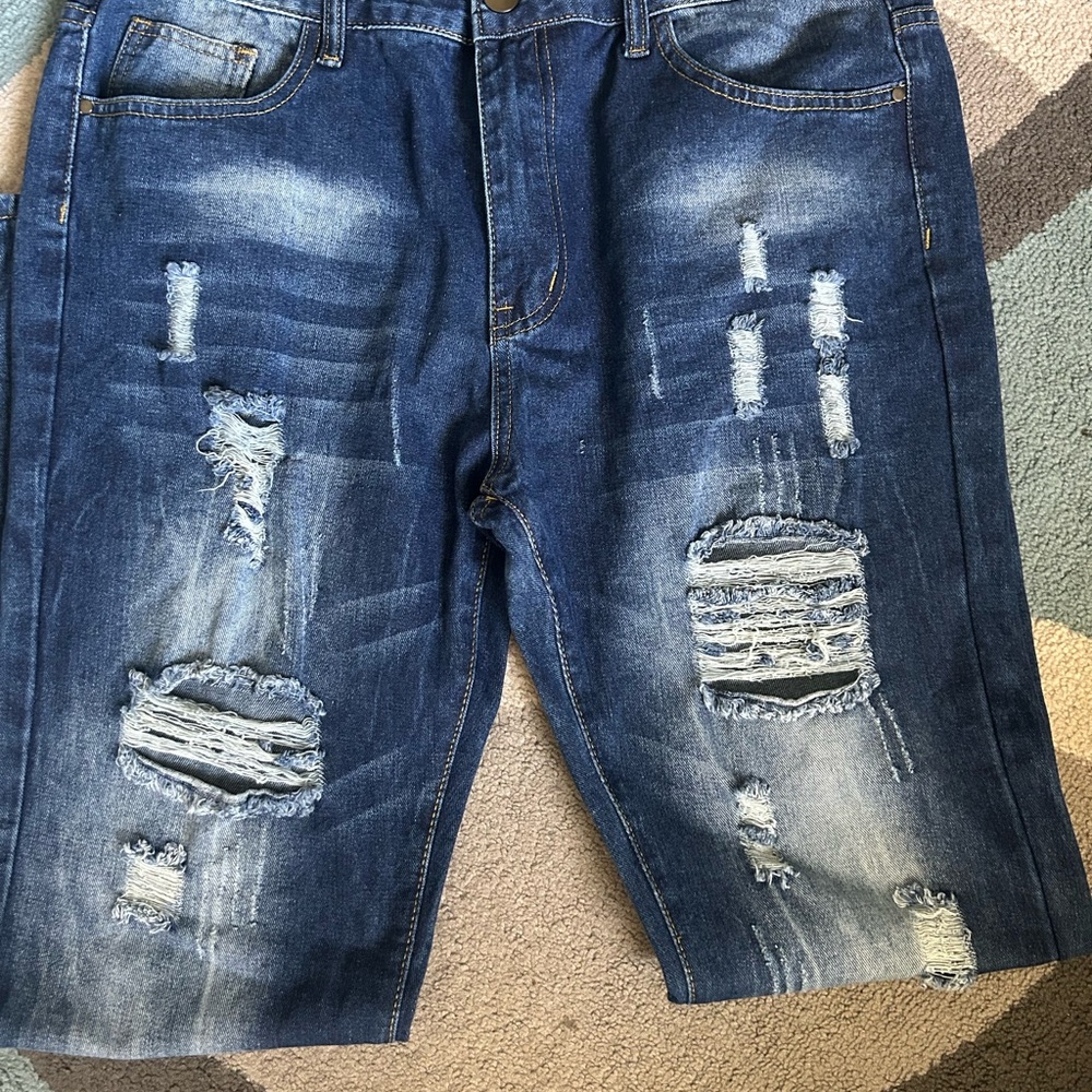 Distressed Denim Shorts